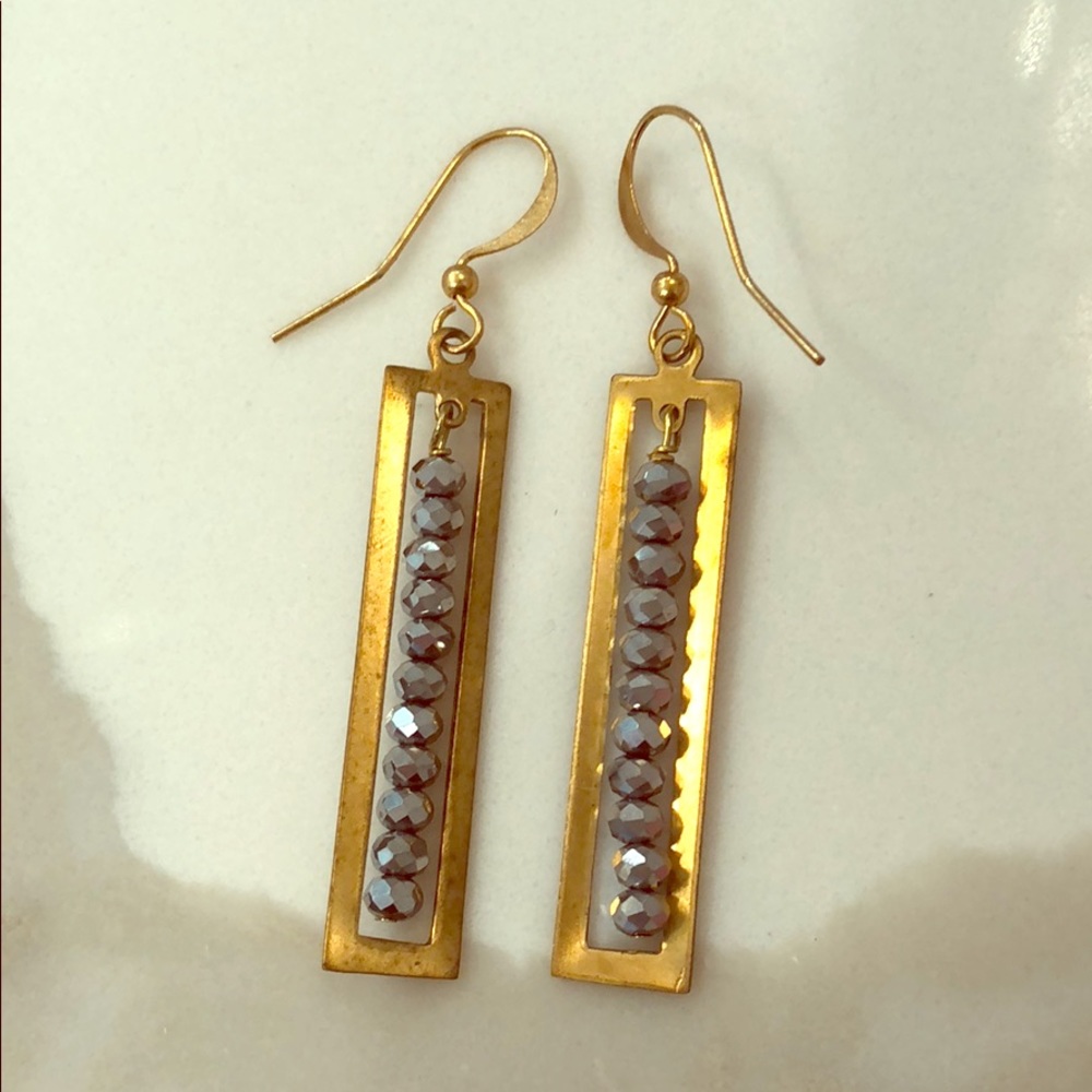 Gold & silver beaded earrings